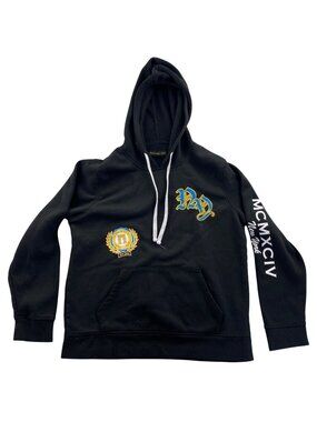 Brooklyn Cloth Hoodie Sweatshirt Large Black Embroidered New York Fleece Unisex